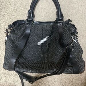Burberry Black Textured Hobo Bag
